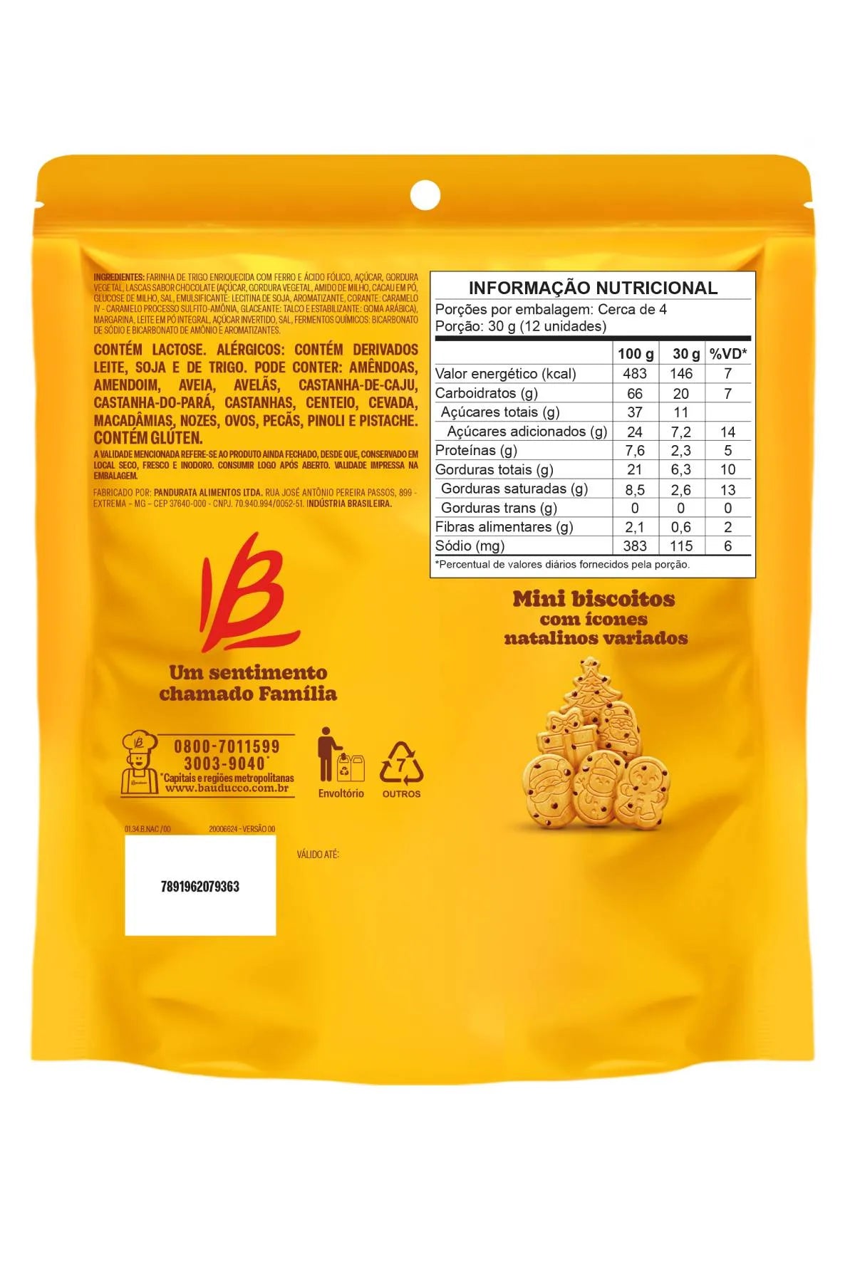 Caixa Bauducco Biscoito Natalino 110g 12 unid