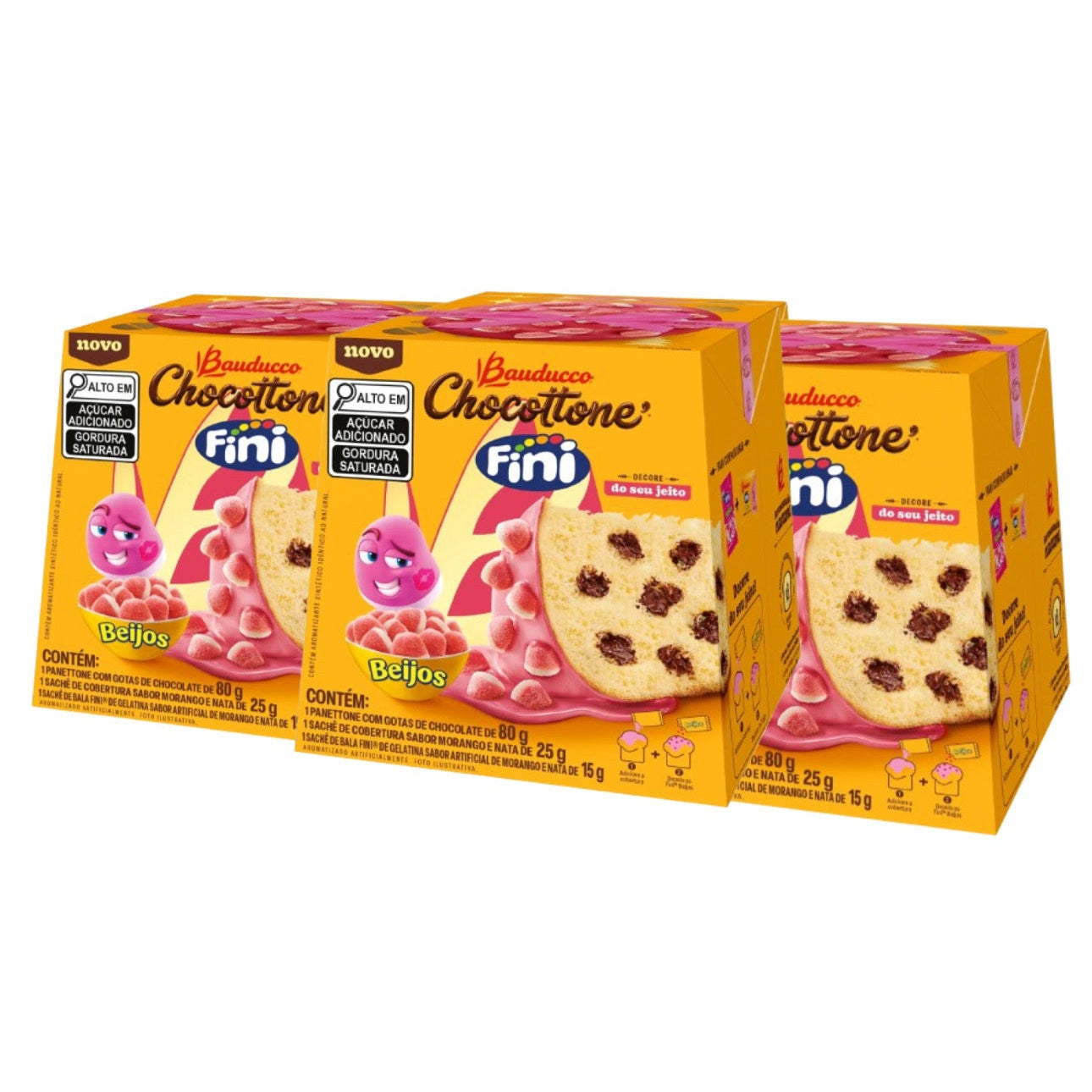 Kit 3 Chocotone Fini Beijos