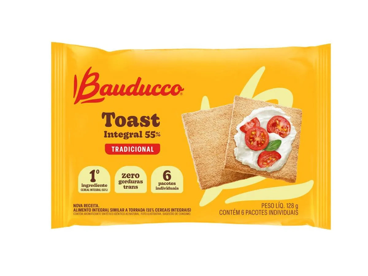 Caixa Bauducco Toast Integral 128g 24 und.