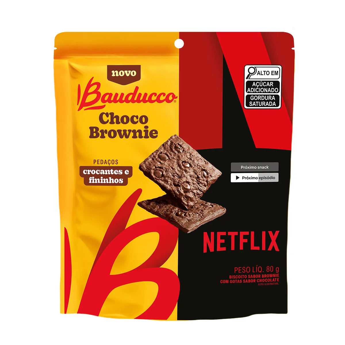 Caixa Bauducco Biscoito Choco Brownie 80g 12 unid